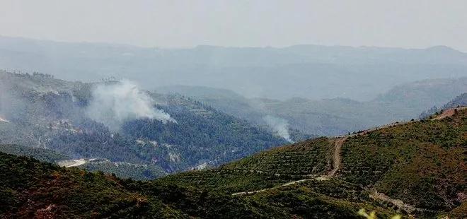 Esed rejiminin saldırısı sonrası sınırda orman yangını