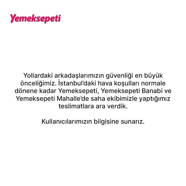 Getir, Yemek Sepeti, Banabi, İste Gelsin çalışıyor mu? Getir, Yemek Sepeti, Banabi, İste Gelsin yarın çalışacak mı? Yasak geldi... - 2