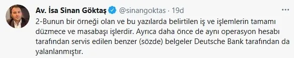 Son dakika: Berat Albayrak’ın avukatı İsa Sinan Göktaş: Anonymous adlı hesabın paylaşımları bütünüyle yalan!