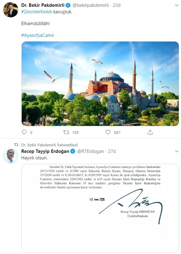 AK Parti İstanbul İl Başkanı Bayram Şenocak’tan Ayasofya mesajı