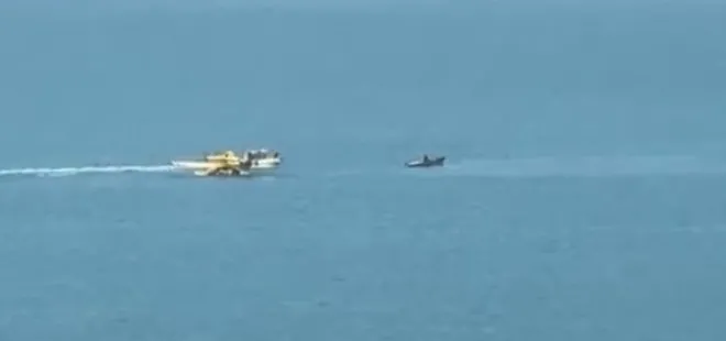 Yangın söndürme uçağı Seyhan Gölü'ne düştü