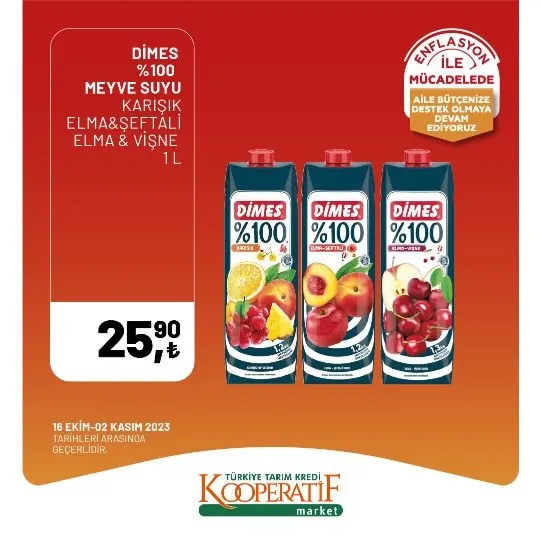 Tarım Kredi Market 30 Ekim indirim kataloğu! Kuru Soğan 5,90 TL, Salatalık 9,75 TL, Limon 10,90 TL, Yerli muz 28,90 TL, Mandalina 12,50 TL satışta…