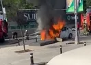 İstanbulda seyir halindeki otomobil alev aldı