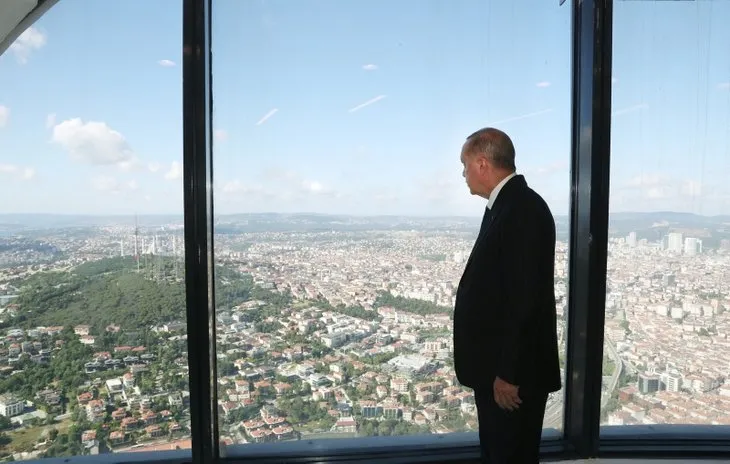 Başkan Erdoğan yapımı devam eden Çamlıca Kulesi'ni inceledi! İşte o kareler