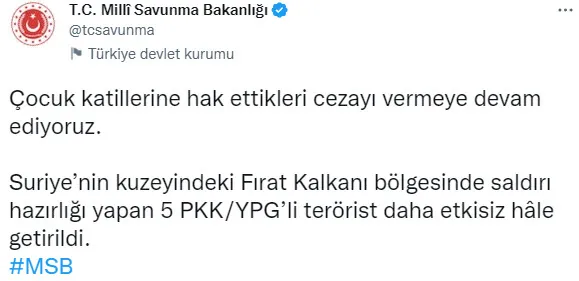 1669717043753.jpg Son dakika: Türk Silahlı Kuvvetleri Fırat Kalkanı bölgesinde saldırı hazırlığında olan 5 teröristi öldürdü - 1