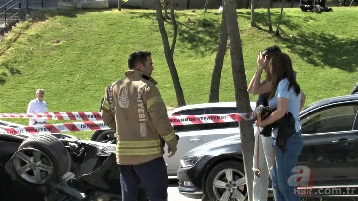 Ümraniye’de ’kasis’ kazası: Otomobil takla atarak savruldu