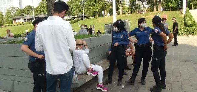 Taksim’de iki erkek bir kadını tekme tokat darp etti