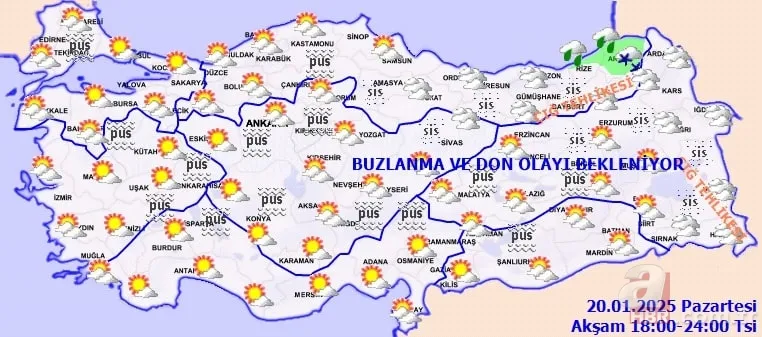 Meteoroloji 20 Ocak hava durumu: Sarı kodlu uyarı verildi! Sağanak yağış ve soğuk hava kapıda 8
