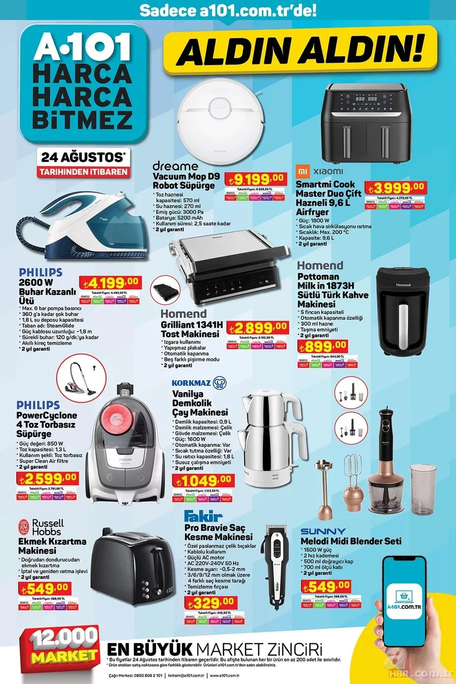 A101 24 Ağustos aktüel ürünler kataloğu! Tam 16 sayfa üründe indirim yapıldı 15
