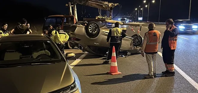 Kuzey Marmara'da kaza! Önündeki araca çarpıp takla attı