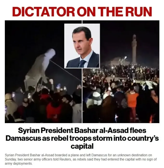 Dünya basını son dakika olarak duyurdu! Esad rejiminin devrilişi manşetlerde: Diktatör kaçışta!