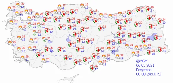 1620139682046.png Meteoroloji Genel Müdürlüğü'nden o illere gök gürültülü sağanak yağış uyarısı! İstanbul Ankara İzmir hava durumu - 4