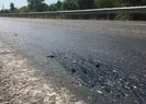 Sıcak hava asfalt eritti