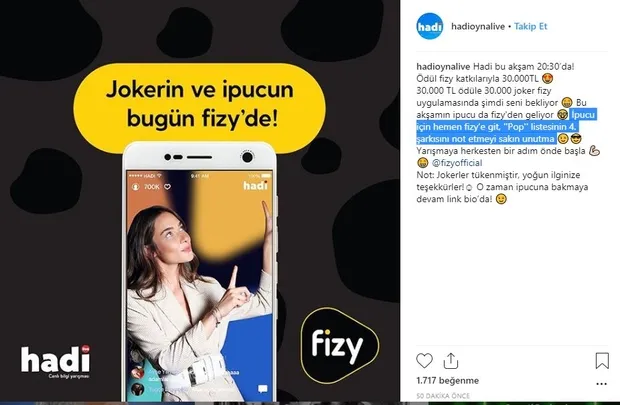 Hadi ipucu: Fizy pop listesinin 4. şarkısı nedir? Hadi ipucu sorusu 25 Aralık - 1