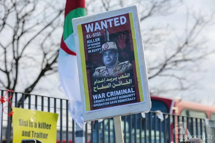 İngiltere'ye giden Sisi, protestolarla karşılandı