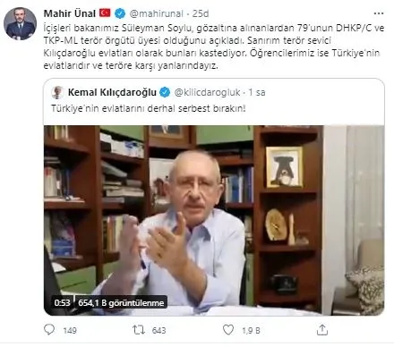 Terör sevici Kemal Kılıçdaroğlu! Boğaziçi’ndeki provokatörleri Türkiye’nin evlatları olarak tanımladı!