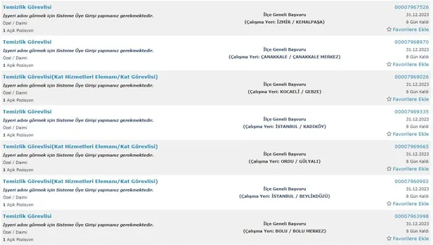 İŞKUR yılın son alımlarını paylaşıyor! İlkokul mezunu 5.234 personel alımı başladı! İşte temizlik görevlisi şartları