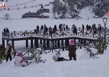 Ergan’da kayak ve kızak keyfi