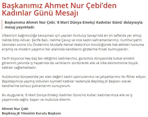 Spor camiası 8 Mart Kadınlar Günü’nü kutladı