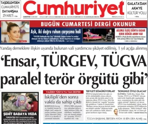 Yalanın merkezi Cumhuriyet Gazetesi’nin algı operasyonu elinde patladı! TÜGVA’yı hedef alan manşetiyle ilgili tekzip metni yayınladı