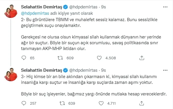 TSK’ya kimyasal silah iftirası atan Selahattin Demirtaş geri vites yaptı!