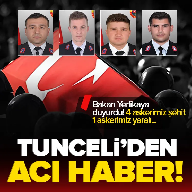 Tunceliden acı haber! 4 jandarma şehit