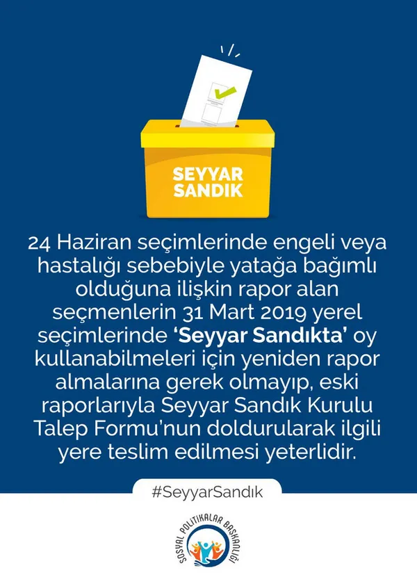 Seyyar sandık eve geliyor! 2019 yerel seçimlerinde seyyar sandık uygulaması nasıl olacak?