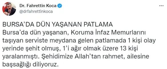 Sağlık Bakanı Fahrettin Koca'dan Bursa'daki terör saldırısı hakkında açıklama! Yaralıların durumu nasıl? - 3