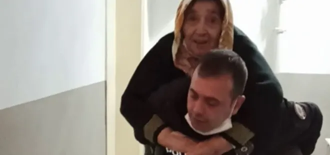 85 yaşındaki kadını sırtında taşımıştı! O polis memuruna ’Başarı Belgesi’