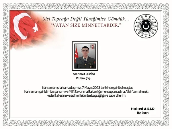 msb-aci-haberi-acikladi-bahar-kalkani-bolgesinde-piyade-uzman-cavus-mehmet-sevim-sehit-oldu-1683475763630.jpg MSB acı haberi açıkladı: Bahar Kalkanı bölgesinde Piyade Uzman Çavuş Mehmet Sevim şehit oldu - 1