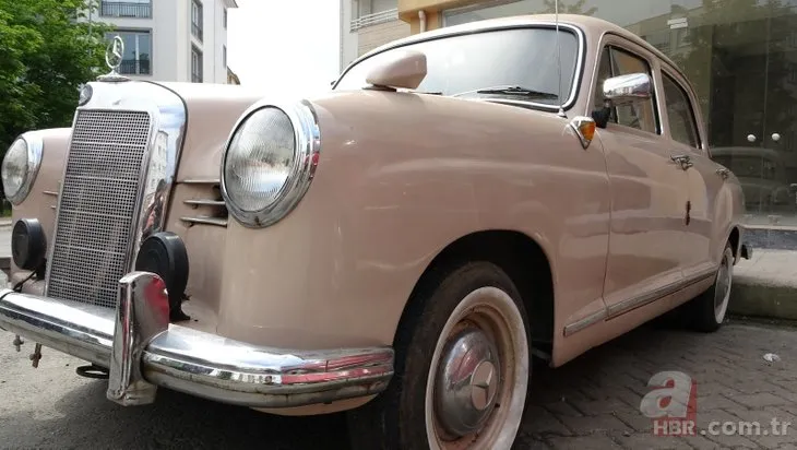 1959 model antika Mercedes arabasını yıllar sonra garajdan çıkardı! Aracını çocuğu gibi muhafaza etti