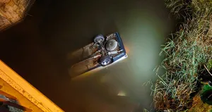 Otomobiliyle Yeşilırmak’a uçtu!