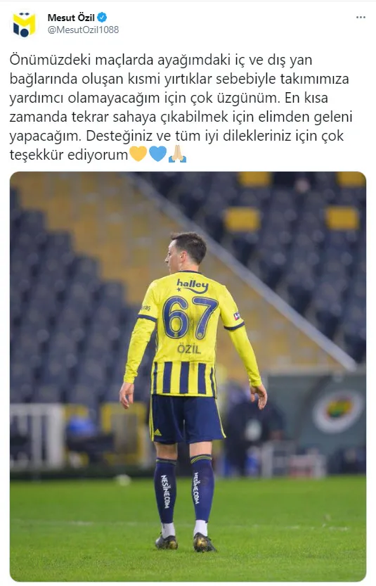 Son dakika Fenerbahçe haberleri | Mesut Özil'den sakatlığı hakkında önemli açıklama - 1