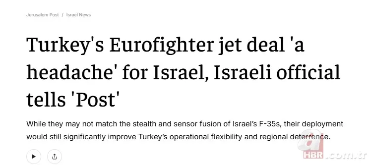 Eurofighter anlaşması dünya basınında! İsrail'de alarm zilleri: Tel Aviv'in baş ağrısı Türkiye 7