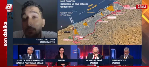 A Haber canlı yayınında yürekleri dağlayan sözler! Gazzeli Gazeteci Saeb Alzard: Evimiz bombalandı! Çok şükür babam şehit düştü - 2