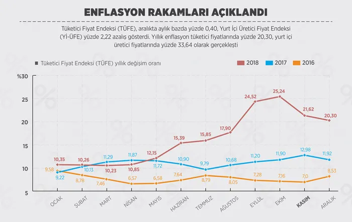 Aralık 2018 enflasyon rakamları açıklandı