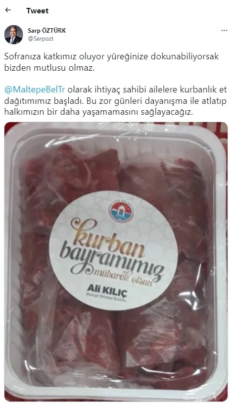 CHP'li Maltepe Belediyesi Kurban Bayramı gelmeden vatandaşlara kurban eti dağıttı! Cehalet sosyal medyada tufan kopardı - 1