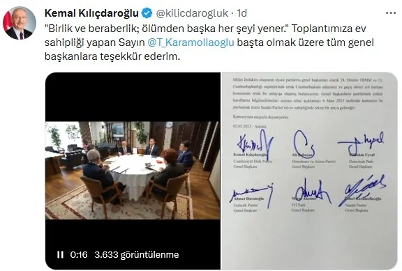 6’lı koalisyonda Meral Akşener ve Kemal Kılıçdaroğlu çatlağı! Kılıçdaroğlu: Birlik ve beraberlik ölümden başka her şeyi yener