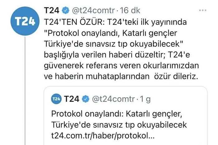 T24'ten algı operasyonu! Kılıçdaroğlu'nun da çanak tuttuğu 'Katarlılara sınavsız üniversite' iftirasını yalanlamak için YKS'nin bitmesini beklediler - 1