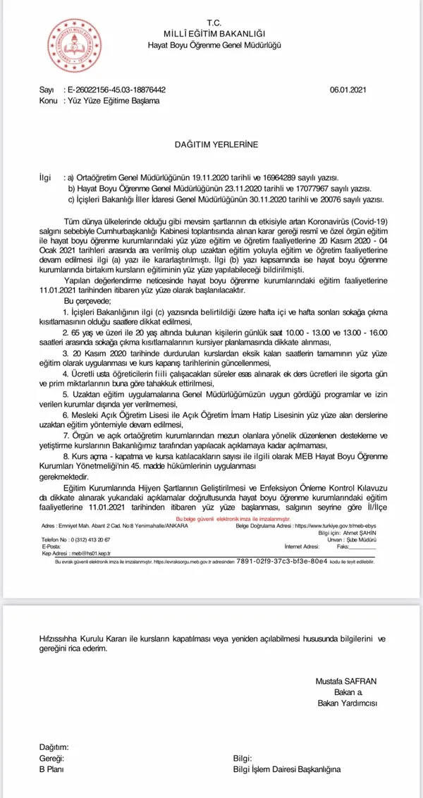 Son dakika: Yüz yüze eğitim başlıyor mu? Yüz yüze eğitim açıklaması - 1