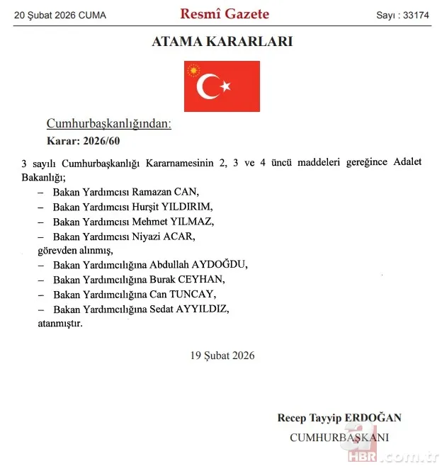 Atama kararları Resmi Gazete'de! Adalet ve İçişleri Bakanlığı'nda Bakan Yardımcıları değişti 2