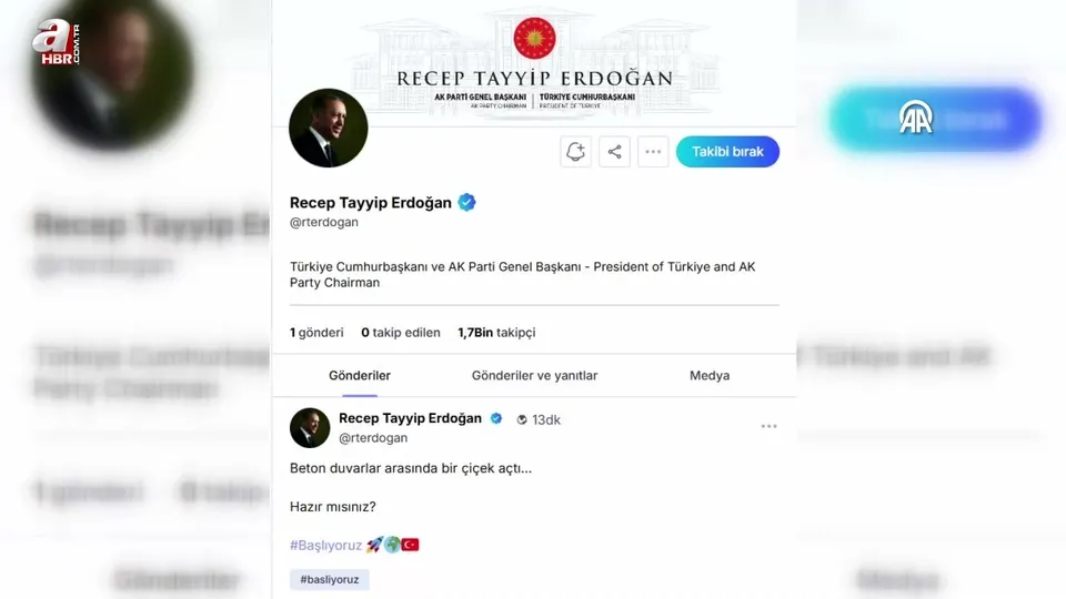 Başkan Erdoğan NSosyal’den ilk paylaşımını yaptı