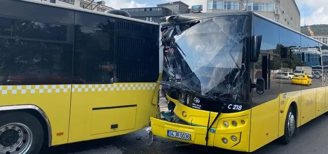İstanbul’da feci kaza! 2 İETT otobüsü çarpıştı: 1 yolcu yaralı