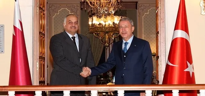 Milli Savunma Bakanı Hulusi Akar Katar Savunma Bakanı Atiyye ile bir araya geldi