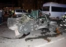 Sürücü camdan fırladı araç hurdaya döndü