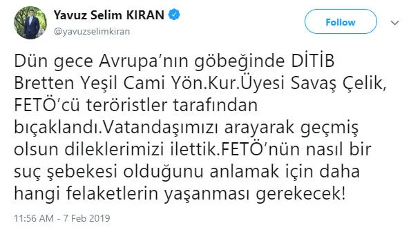 FETÖ’cüler Savaş Çelik’i bıçakladı