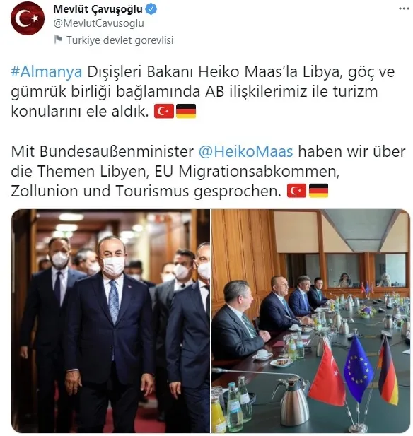 Dışişleri Bakanı Mevlüt Çavuşoğlu Alman mevkidaşı Maas ile görüştü