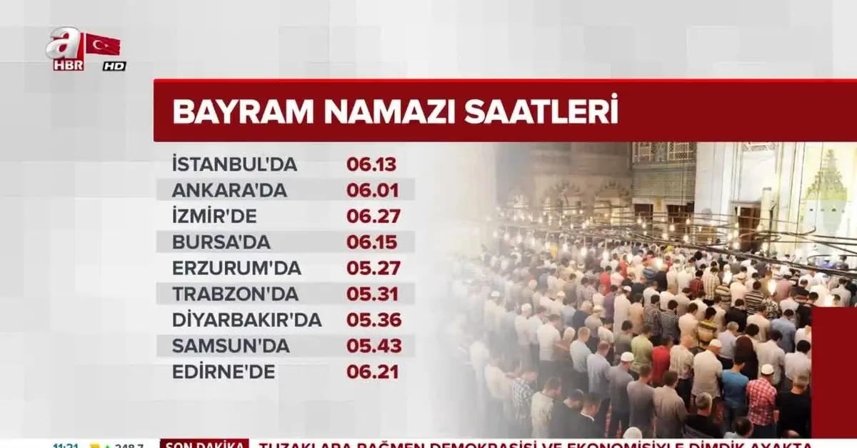 istanbul da bayram namazi saat kacta iste il il 2019 yili bayram namazi saatleri video