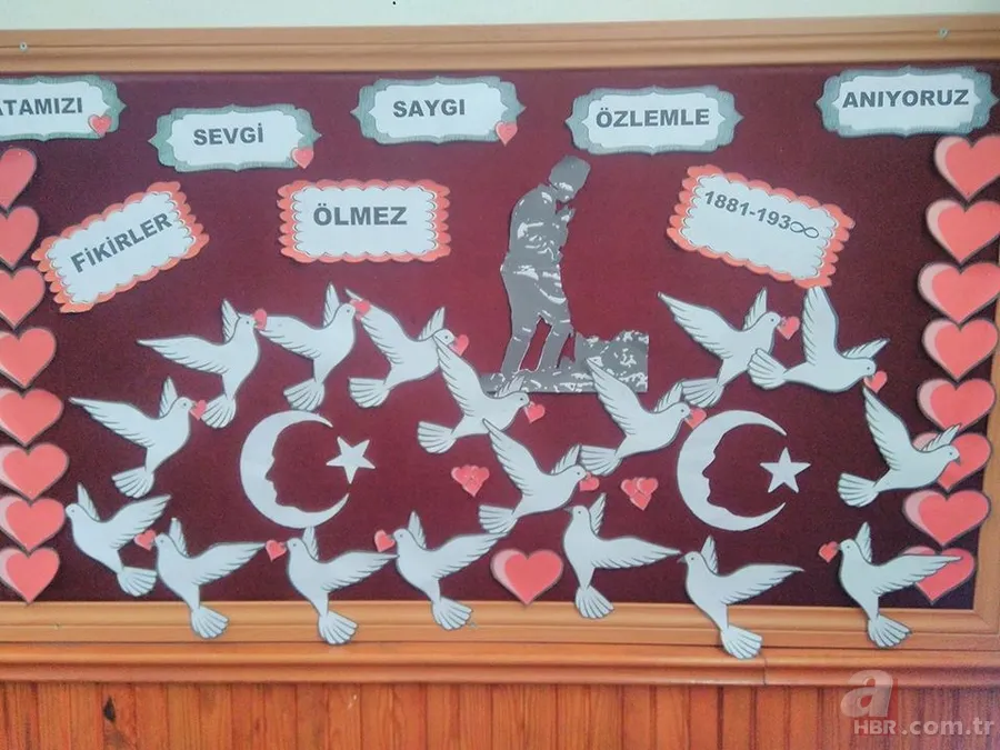 10 Kasım panosu nasıl yapılır? 10 Kasım Atatürk'ü Anma Günü pano çalışmaları! İşte örnek panolar ve yazıları... 4