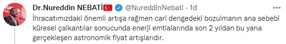 CHP Sözcüsü Faik Öztrak'a Hazine ve Maliye Bakanı Nureddin Nebati'den "TABLO" yanıtı 13